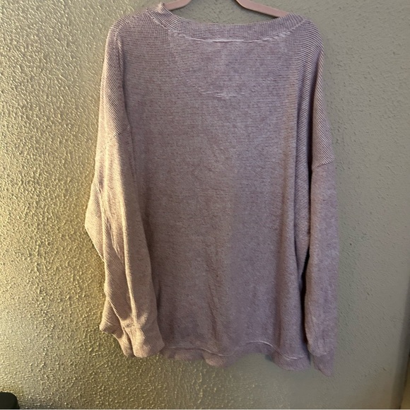 Aerie Women's Large Maroon Soft Oversized Sweatshirt Size XL Waffle Knit Fall - Picture 7 of 12